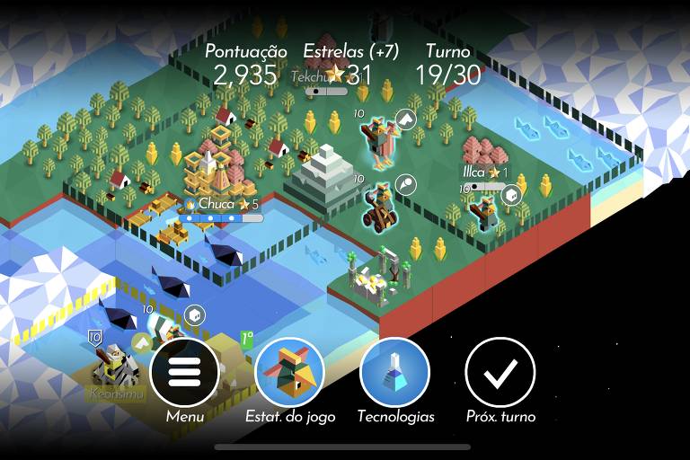 Imagem do jogo "The Battle of Polytopia"