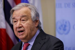 News conference at the U.N. Headquarters, in New York City