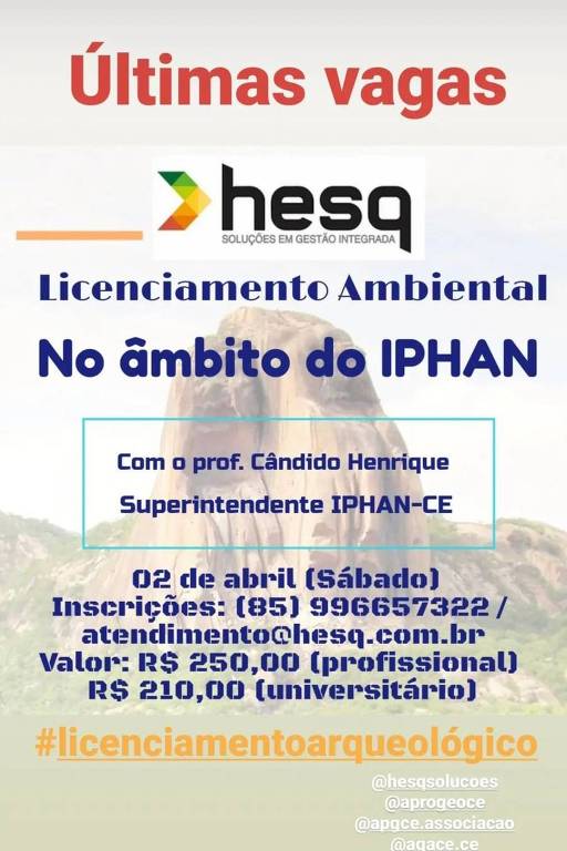 Captura de tela de story publicado nas redes sociais do superindentende do Iphan Cândido Henrique de Aguiar Bezerra, sobre o curso 'Licenciamento Ambiental no Âmbito do Iphan