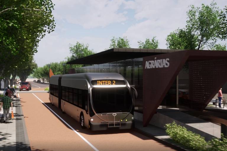 Projeção de como podem ficar as paradas de ônibus de Curitiba após reformulação