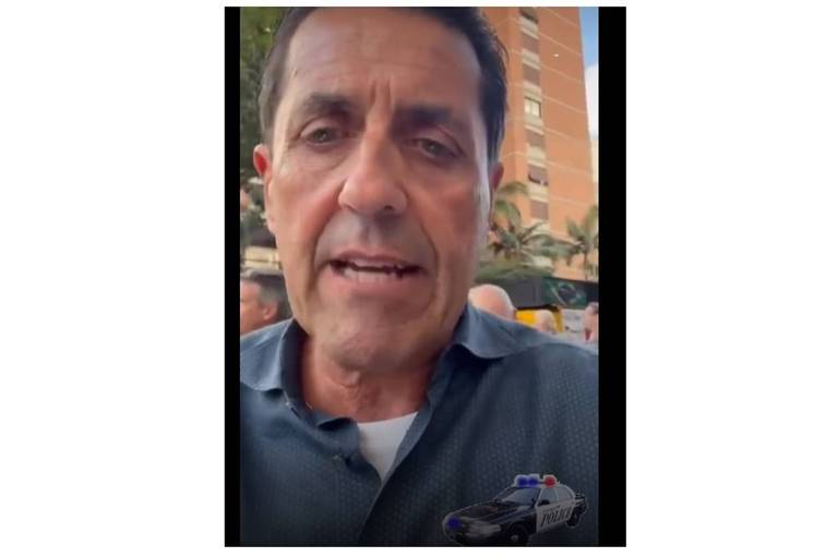 Trecho de vídeo divulgado pelo delegado Olim após reagir a assalto em Higienópolis