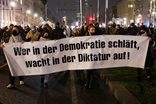 FILE PHOTO: Protest against COVID-19 measures in Berlin