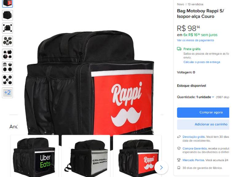 Mochila para entrega cheap rappi