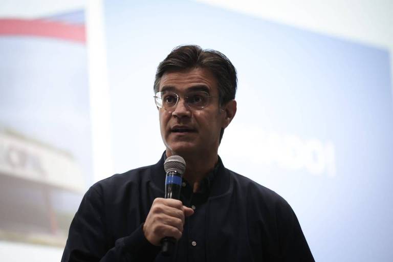 O governador de São Paulo, Rodrigo Garcia, em evento em São Bernardo do Campo; anúncio deve ser feito em breve 