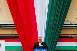 Hungarian PM Orban electoral campaign closing rally, in Szekesfehervar
