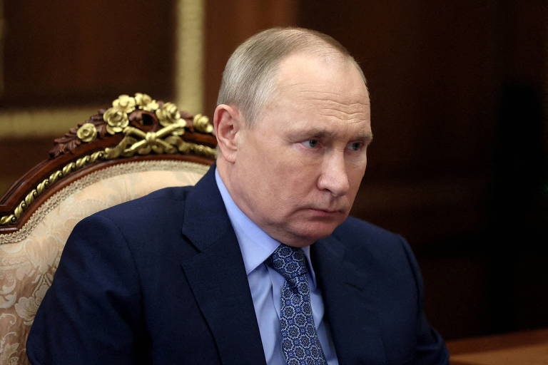 O presidente russo Vladimir Putin, no Kremlin, em 30 de março de 2022