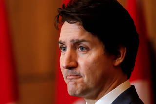 FILE PHOTO: Canada's Prime Minister Justin Trudeau speaks at a press conference in Ottawa