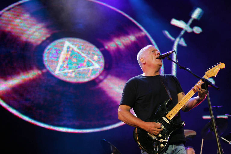 David Gilmour, do Pink Floyd, durante show no Live 8, em 2005, em Londres
