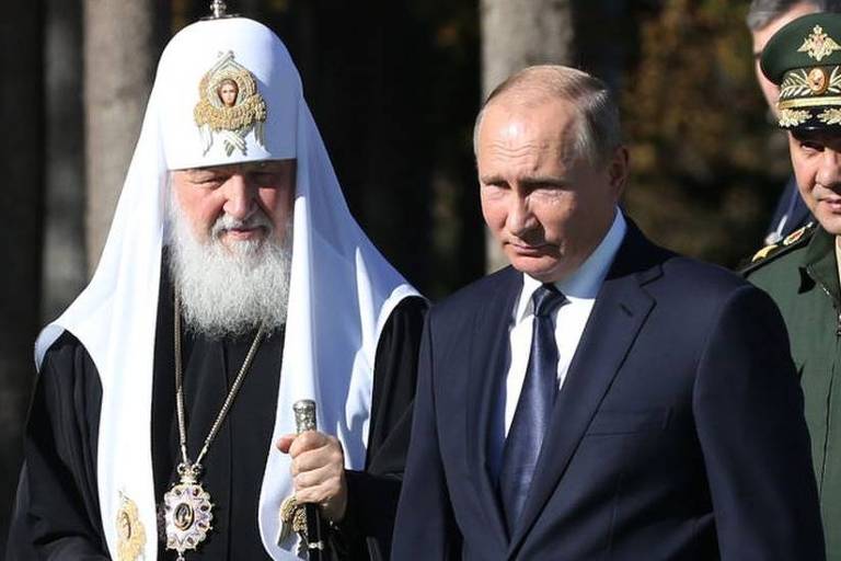 O patriarca Cirilo com o presidente russo, Vladimir Putin