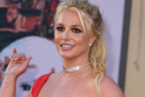 (FILES) In this file photo taken on July 22, 2019 US singer Britney Spears arrives for the premiere of Sony Pictures' 