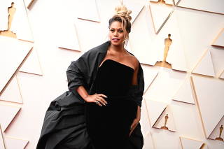 Laverne Cox on the red carpet ahead of the Academy Awards in Los Angeles, March 27, 2022. (Hunter Abrams/The New York Times)