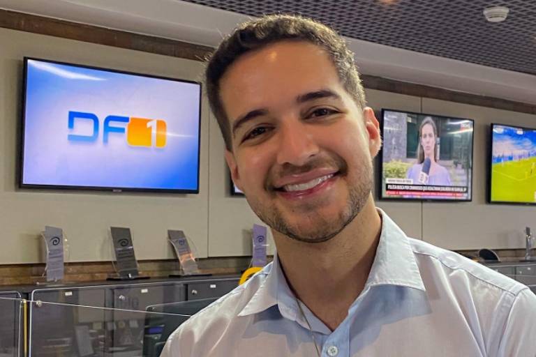 O repórter da Globo, Gabriel Luiz