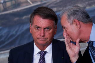 Brazil's President Jair Bolsonaro during an event to promote the production and sustainable use of Biomethane in Brasilia