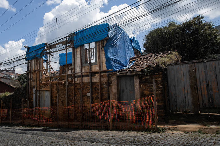 Casarão Vira Saia, que desabou com as chuvas de janeiro de 2022 em Ouro Preto 