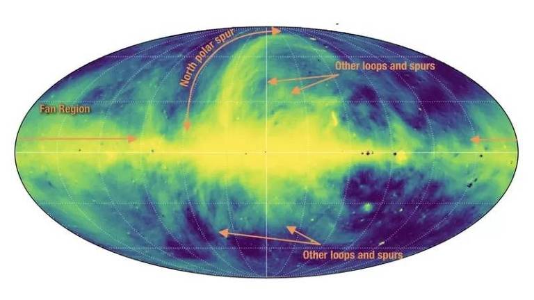 É assim que nossa galáxia é vista em ondas de rádio