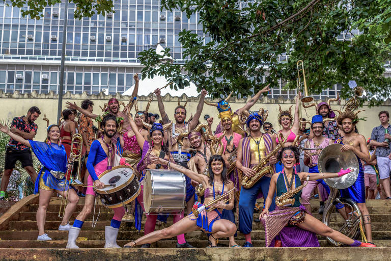 O bloco Cornucópia Desvairada, que faz apresentações no Carnaval em SP