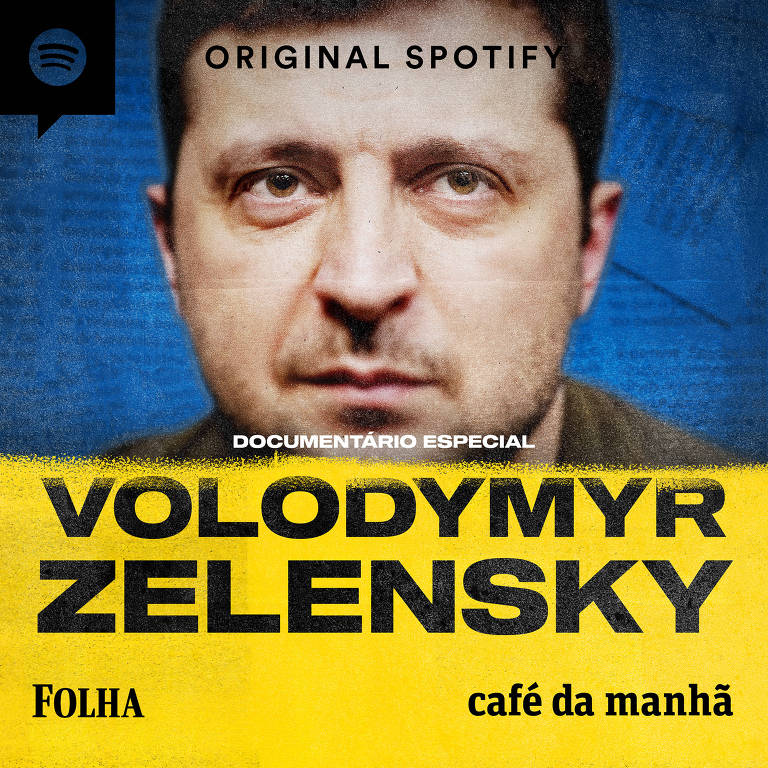 A imagem de capa do documentário é dividida pelas cores azul e amarela, em referência à bandeira da Ucrânia, e tem na parte superior o rosto de Volodimir Zelenski com expressão séria