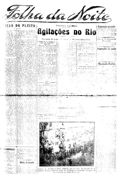 Primeira Página da Folha da Noite de 2 de maio de 1922