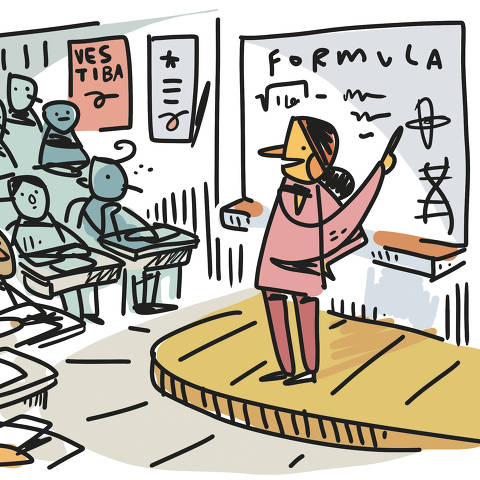 Ilustrações do Galvão Bertazzi, para a revista O Melhor de São Paulo Serviços 2022  - Bloco Educação - Categoria Cursinho ORG XMIT: LOCAL2204201358498533