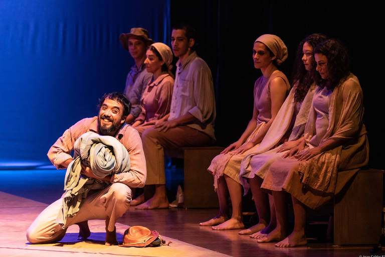 Encenação do musical 'Morte e Vida Severina', com direção de Elias Andreato, no teatro Tuca, em São Paulo