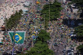 Ato pró-governo Bolsonaro no 1º de Maio no RJ