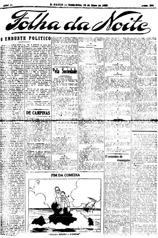 Primeira Página da Folha da Noite de 19 de maio de 1922