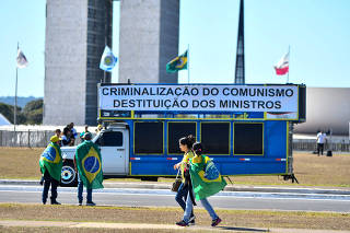 Ato pró-governo Bolsonaro no 1º de Maio em Brasília