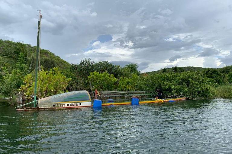 barco de madeira Luzitania em rio