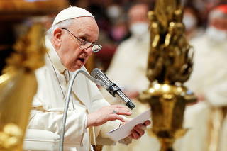 FILE PHOTO: Pope Francis presides over a Holy Mass to mark the feast of Divine Mercy at the Vatican