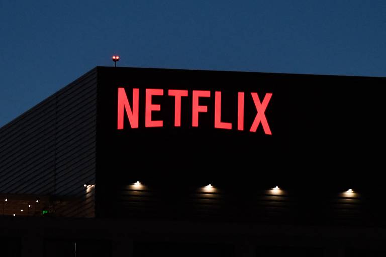 Logo da Netflix em Los Angeles, California, EUA
