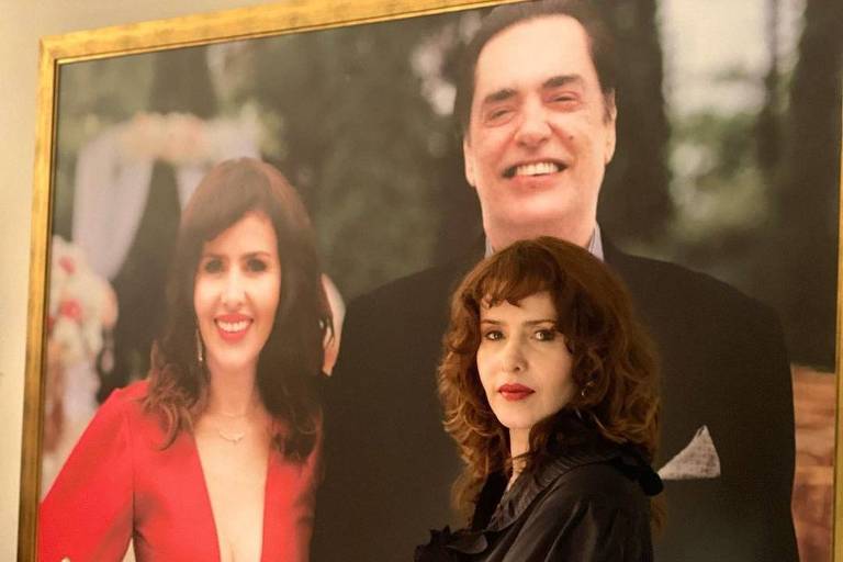 Leona Cavalli e retrato com a atriz e José Rubens Chachá