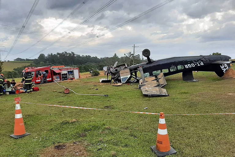 Acidente com avião deixou ao menos 11 pessoas feridas em Boituva (SP)