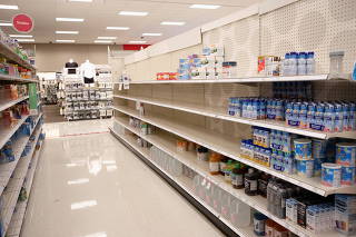 Empty shelves show a shortage of baby formula in San Antonio