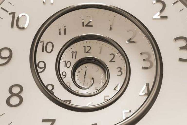 Ilustração mostra uma aspiral em um relógio de parece