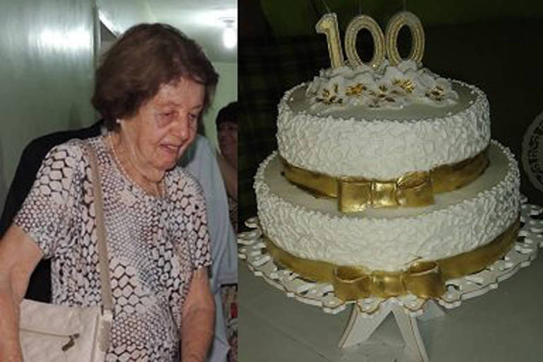 Josélia Peixoto Pacheco de Medeiros (1918-2022) quando completou 100 anos