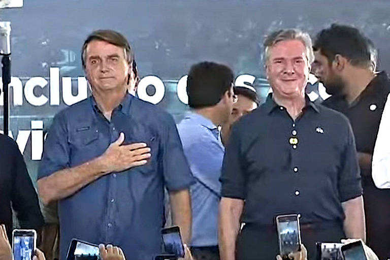 O presidente Jair Bolsonaro e o ex-presidente Fernando Collor em evento oficial em Sergipe