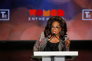 FILE PHOTO: Oprah Winfrey takes part in the Women In The World Summit in New York