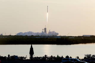 A SpaceX Falcon 9 rocket lifts off carrying 53 Starlink internet satellites, from the Kennedy Space Center in Cape Canaveral