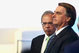Brazilian President Jair Bolsonaro speaks in Sao Paulo