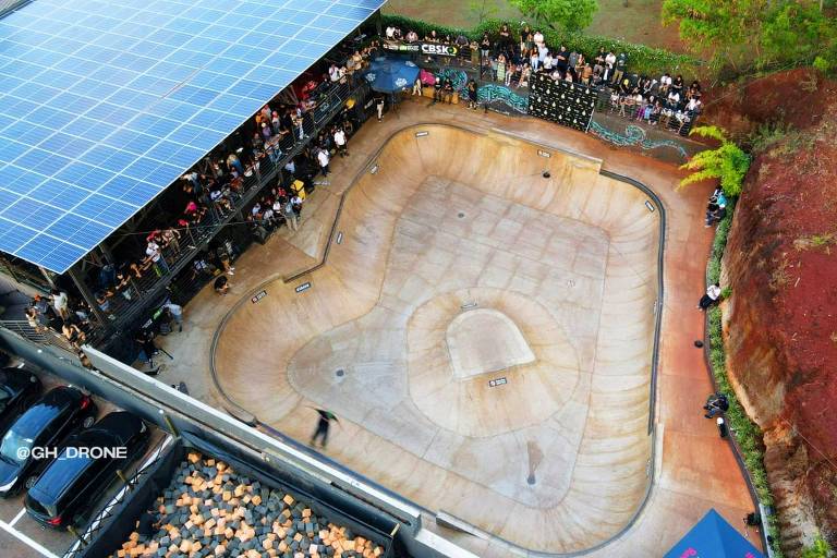 Uma das pistas de skate da Layback, empresa do medalhista olímpico Pedro Barros, em Belo Horizonte