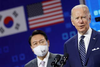 U.S. President Joe Biden visits a Samsung Semiconductor factory in Pyeongtaek