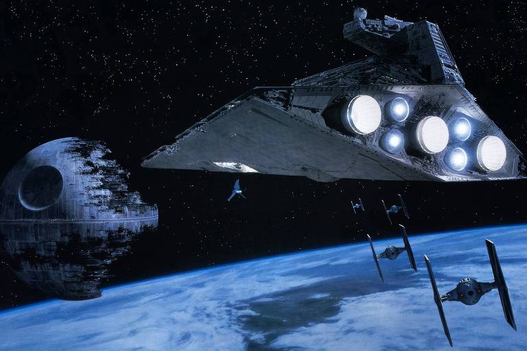 Estrela da Morte em cena do filme "Star Wars"