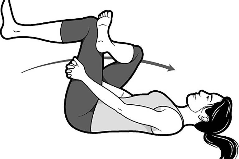 Ilustração de mulher fazendo exercícios físicos