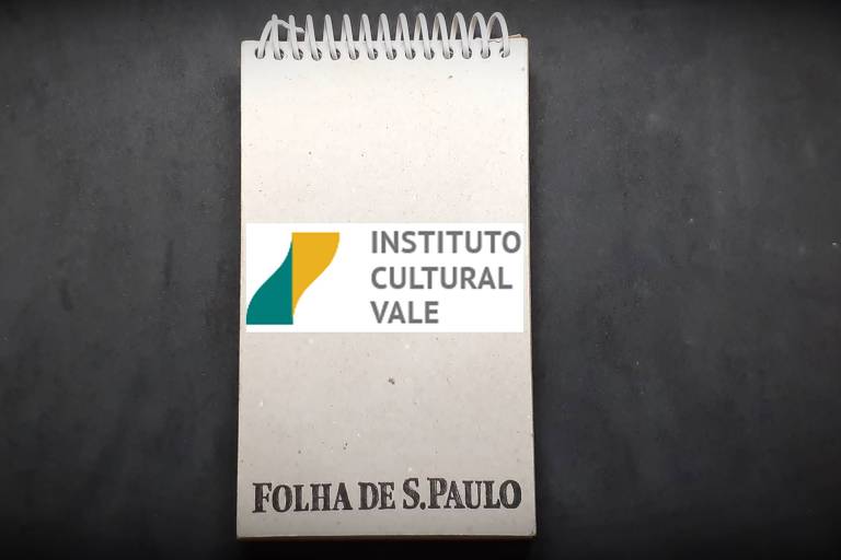 Fotomontagem do logotipo do Instituto Cultural Vale sobrepõe a capa do bloco da Folha de S.Paulo