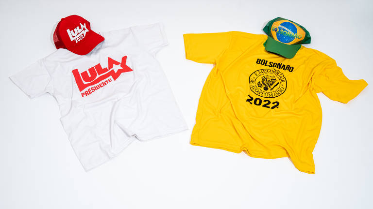 Veja como Bolsonaro e Lula aparecem em estampas de bonés e camisetas