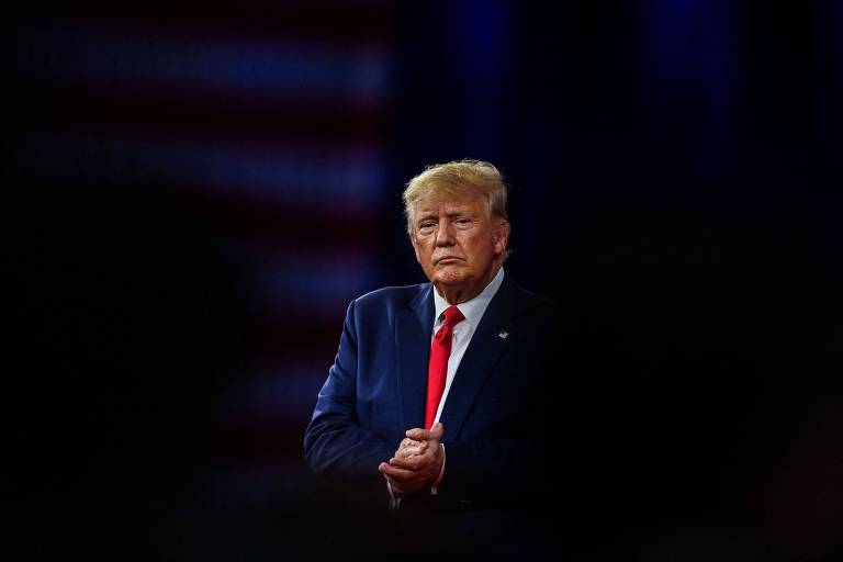 O ex-presidente dos EUA Donald Trump durante a conferência CPAC, em Orlando, na Flórida