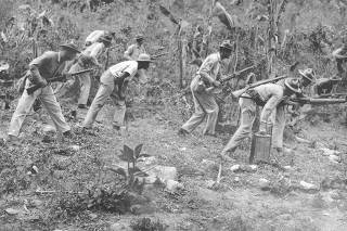 U.S. Marines on the outskirts of Port-au-Prince, Haiti, on Feb. 29, 1920. (The New York Times)