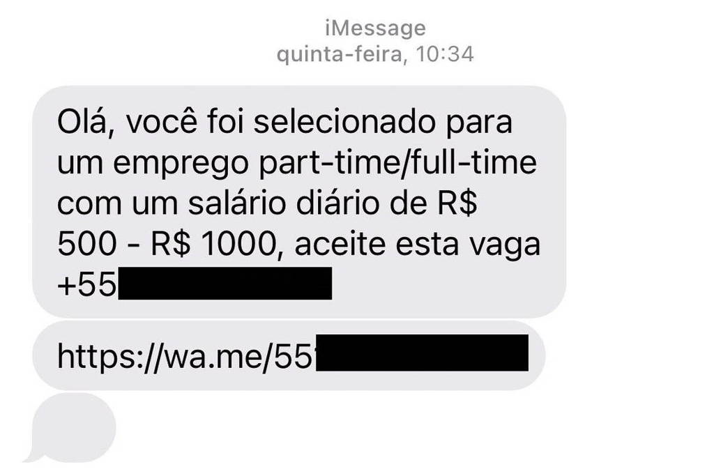 Caí no golpe do trabalho de meio período que rende R$ 5 mil por