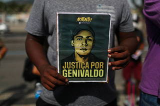 Activists of Black movement protest following the death of Genivaldo Santos in Rio de Janeiro