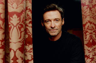 Hugh Jackman at the Winter Garden Theater, where he plays Harold Hill in the Broadway revival of ?The Music Man,? in New York, May 5, 2022. (Victor Llorente/The New York Times)